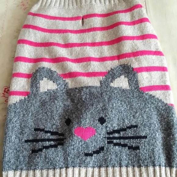 Cat Face Dog Sweater Size Medium - Picture 2 of 4